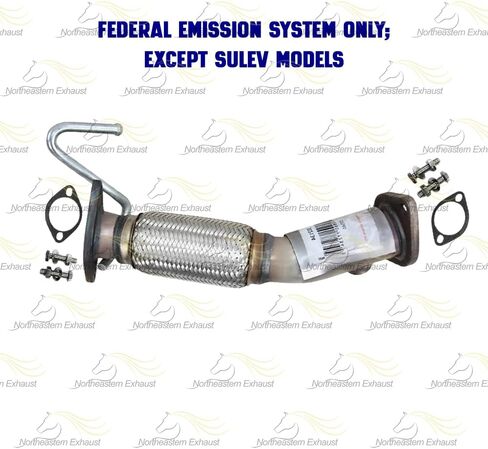 Exhaust Front Flex Pipe Compatible for 2011-2016 Hyundai Elantra 1.8L | Stainless Steel | Northeastern Exhaust | Free Gaskets and Bolt Kit Included | Direct-Fit Replacement in Kuwait