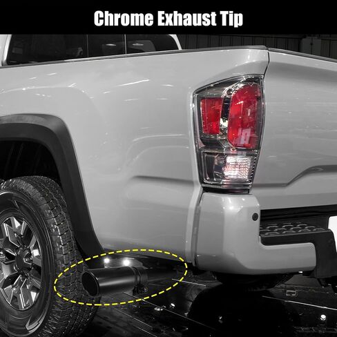 X AUTOHAUX الفولاذ المقاوم للصدأ العادم أنبوب تمديد الكروم العادم تلميح لتويوتا تاكوما 2018-2022 استبدال PT932-35180-02 PT9323518002 in Kuwait