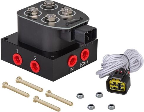 Auto/motorcycle 12v Air Ride Suspension Bag Controller Solenoid Valve Manifold Kit 4-Corner (0-300psi) in Kuwait