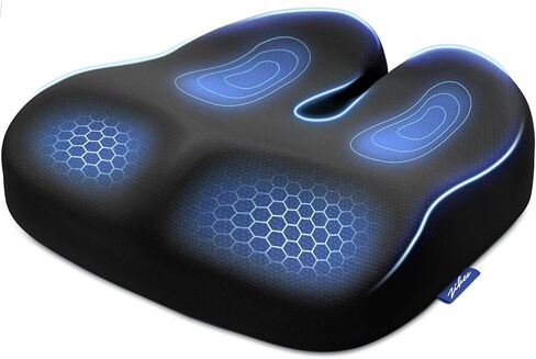 ZIKEE Ergonomic Seat Cushion with Thigh Slope for Long Sitting, Memory Foam Office Chair Cushion for Car, Home, U-Shaped Design Relieves Hip, Tailbone Pain, Non-Slip Sciatica Pain Relief Pillow in Saudi Arabia