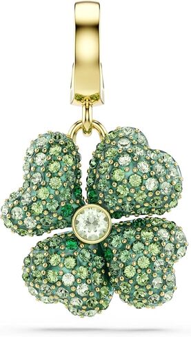 Swarovski Idyllia charm, Clover, Green, Gold-tone plated in Saudi Arabia