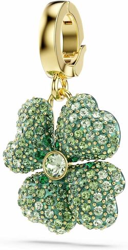 Swarovski Idyllia charm, Clover, Green, Gold-tone plated in Saudi Arabia