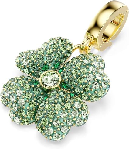 Swarovski Idyllia charm, Clover, Green, Gold-tone plated in Saudi Arabia