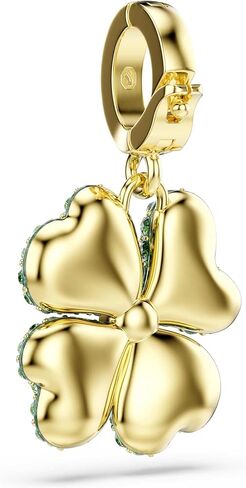 Swarovski Idyllia charm, Clover, Green, Gold-tone plated in Saudi Arabia