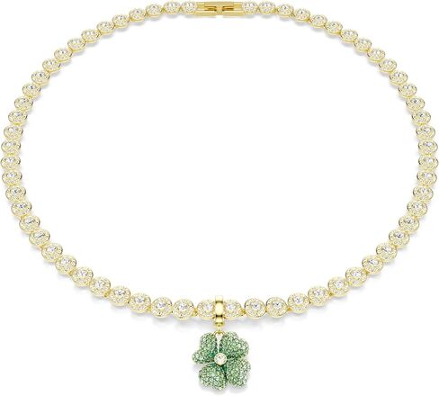 Swarovski Idyllia charm, Clover, Green, Gold-tone plated in Saudi Arabia