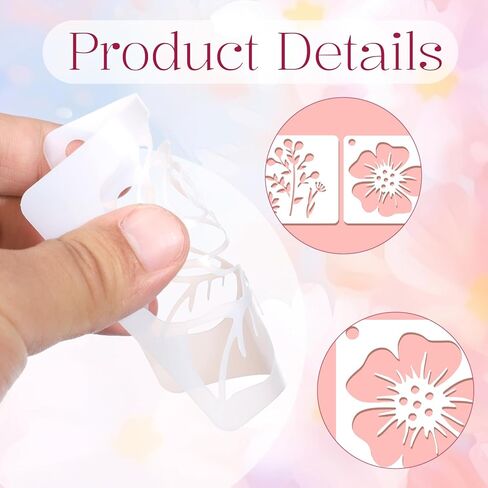20 Pcs Flower Painting Stencils Flower Stencils for Wood Reusable Flowers Stencil Templates Drawing Crafts Stencil for Painting on Wood Floor Wall Door Canvas Home Decoration in Kuwait