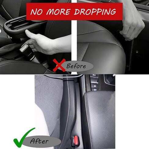 Seat Gap Filler - 2 PCS Car Seat Gap Filler Organizer for Storing Phones Keys Cards, Between Seat Car Gap Filler for Cars & SUVs (Black) in Saudi Arabia
