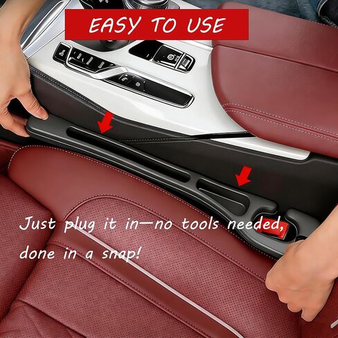 Seat Gap Filler - 2 PCS Car Seat Gap Filler Organizer for Storing Phones Keys Cards, Between Seat Car Gap Filler for Cars & SUVs (Black) in Saudi Arabia