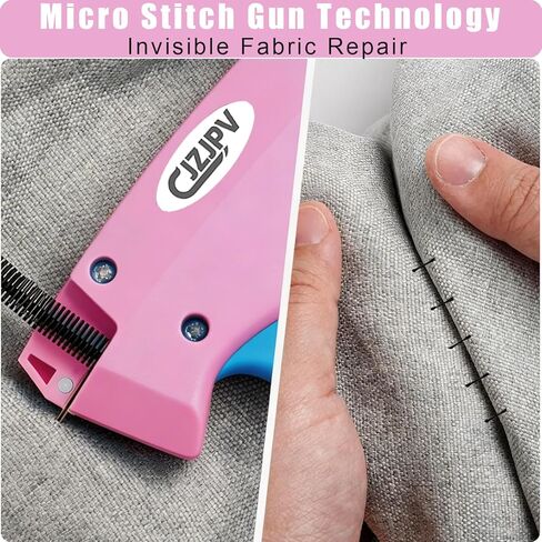 Fine Stitch Gun for Clothes, Stitchy Sewing Gun Quick Clothing Fixer, Micro Clothing Tag Gun Kit Include 6 Fine Needles & 2,000 Mini Fasteners, HotPink+White in Saudi Arabia