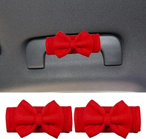 2PCS Cute Bow Car Inside Door Handle Protector, Anti-Scratch Car Inner Front Rear Door Pull Handle Cover, Universal Vehicle Interior Decorative Accessories for Cars Trucks SUVs(Pink) in Kuwait