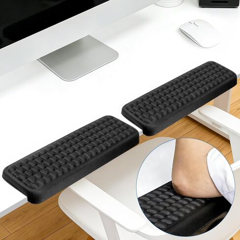 THMINS L-Shaped Desk armrest, Set of 2 with Memory Foam Wrist and Elbow Support, Ergonomic armrest for Desk Edge, Removable, Non-Slip – Black in Saudi Arabia