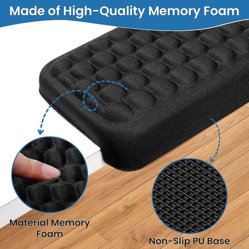 THMINS L-Shaped Desk armrest, Set of 2 with Memory Foam Wrist and Elbow Support, Ergonomic armrest for Desk Edge, Removable, Non-Slip – Black in Saudi Arabia
