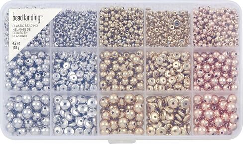 Bead Landing Plastic Spacer Beads Mix – Assorted Colors, Shapes & Sizes for DIY Jewelry Making, Bracelets, Necklaces & Crafts, 6 Pack in Kuwait