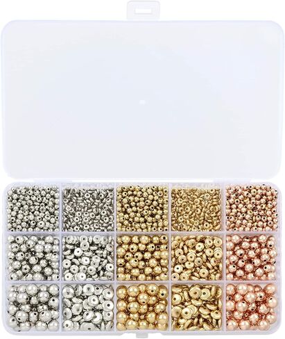 Bead Landing Plastic Spacer Beads Mix – Assorted Colors, Shapes & Sizes for DIY Jewelry Making, Bracelets, Necklaces & Crafts, 6 Pack in Kuwait