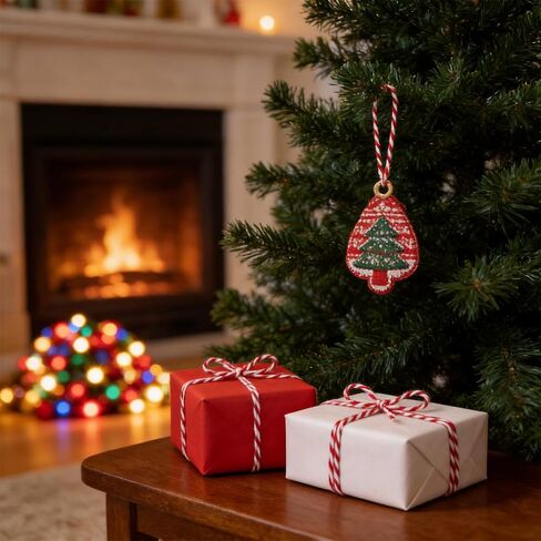 Cotton Twine 1.6mm * 328 Feet Long White and Red - Cord for Gifts Wrapping, Knitting Crafts, Holiday Decorations, Card Hanging and Kitchen in Kuwait