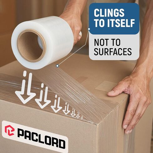 5" x 1000' Industrial Strength Stretch Wrap, Ready to Use Pack of 12 Mini Rolls, Clear Plastic Film, 80 Gauge Thick, 500% Elongation – Heavy-Duty Shrink Wrap for Moving, Packing in Kuwait