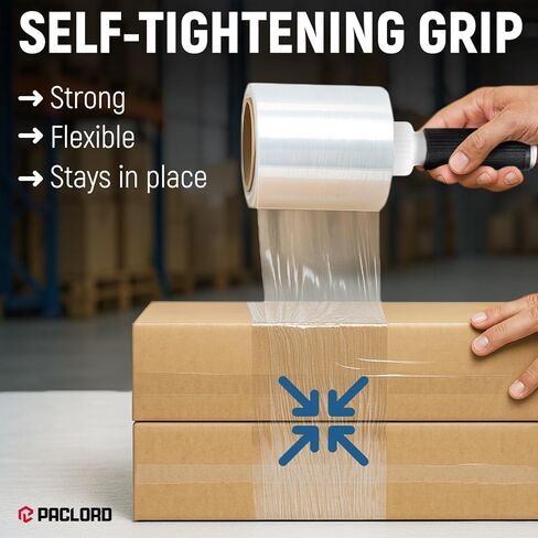 5" x 1000' Industrial Strength Stretch Wrap, Ready to Use Pack of 12 Mini Rolls, Clear Plastic Film, 80 Gauge Thick, 500% Elongation – Heavy-Duty Shrink Wrap for Moving, Packing in Kuwait
