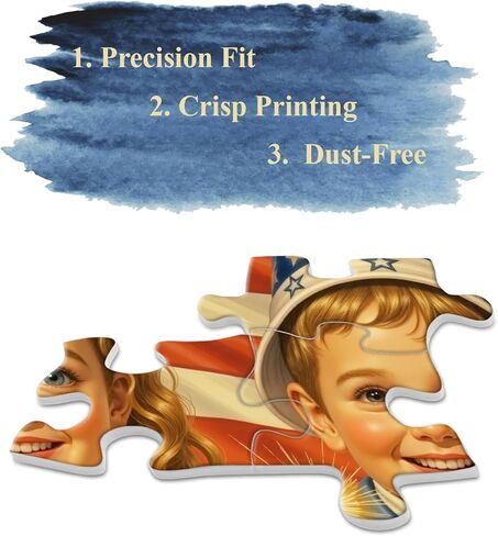 USA 4th of July Puzzles 1000 Pieces for Adult, Patriotic American Flag Jigsaw Puzzle, Vintage Stars and Fireworks Holiday Puzzle in Kuwait