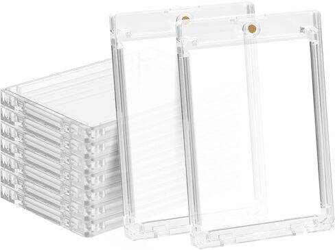 24PCS 130PT Clear Magnetic Card Holders for Trading Cards, Thick Protectors Hard Plastic Magnetic Card Case Sports Football Basketball Top Loads for Cards Sleeves in Kuwait