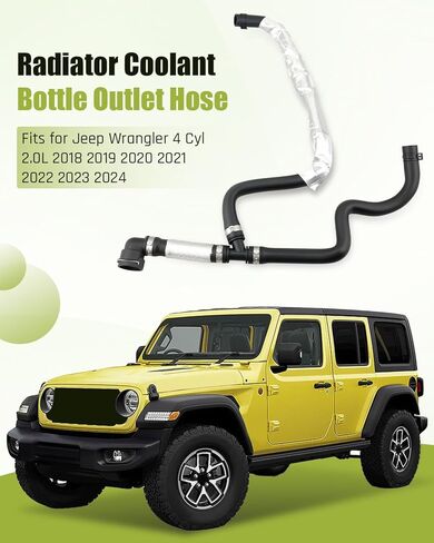 68280800AE Radiator Coolant Bottle Outlet Hose Fit for Jeep Wrangler 4 Cyl 2.0L 2018 2019 2020 2021 2022 2023 2024 in Kuwait