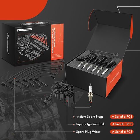 A-Premium 1 Ignition Coils with 6 Wire and 6 Iridium Spark Plugs Compatible with Kia Sportage 2005-2010 & Hyundai Tucson 2005-2009, 2.7L in Kuwait