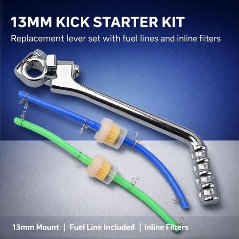 13mm Kick Starter Lever Kit with Fuel Line & Inline Fuel Filters, Fits Many 50cc 70cc 90cc 110cc 125cc Pit Bikes Dirt Bikes Trail Bikes, Compatible with TaoTao Apollo Coolster SSR in Kuwait