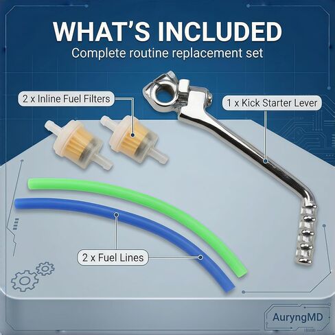 13mm Kick Starter Lever Kit with Fuel Line & Inline Fuel Filters, Fits Many 50cc 70cc 90cc 110cc 125cc Pit Bikes Dirt Bikes Trail Bikes, Compatible with TaoTao Apollo Coolster SSR in Kuwait