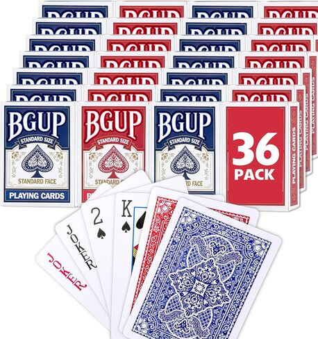 Playing Cards, 36 Decks of Cards Bulk Standard Size Poker Cards, Perfect for Classic Card Games, Party Games, Blackjack, Card Games for Families & Magic Performances (Red/Blue) in Saudi Arabia