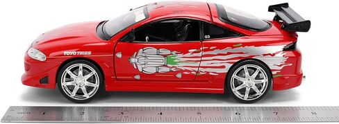 Jada Toys – Fast & Furious 1:24 Mitsubishi Eclipse (RX-7 Design) – Die-Cast Model Car, Detailed Exterior, Authentic Movie Replica, Collectible Toy – Ages 8+, Red in Kuwait