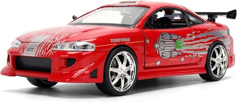 Jada Toys – Fast & Furious 1:24 Mitsubishi Eclipse (RX-7 Design) – Die-Cast Model Car, Detailed Exterior, Authentic Movie Replica, Collectible Toy – Ages 8+, Red in Kuwait