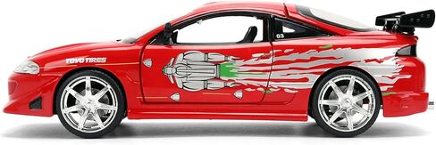 Jada Toys – Fast & Furious 1:24 Mitsubishi Eclipse (RX-7 Design) – Die-Cast Model Car, Detailed Exterior, Authentic Movie Replica, Collectible Toy – Ages 8+, Red in Kuwait