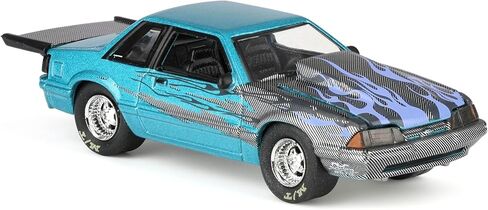 OBT 1/64 1990 Ford Mustang Fox Body Drag Car with Custom Paint Job, Wraps Series, Dealer Exclusive - No Blister Pack, GLT51550-PACK in Saudi Arabia