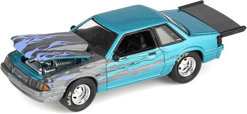 OBT 1/64 1990 Ford Mustang Fox Body Drag Car with Custom Paint Job, Wraps Series, Dealer Exclusive - No Blister Pack, GLT51550-PACK in Saudi Arabia