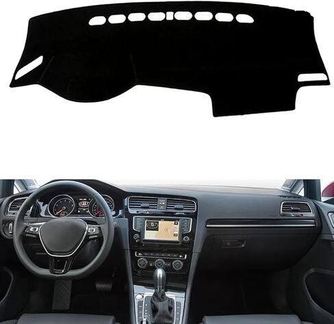 HATHWAY Fit for Volkswagen VW Golf 7 MK7 Golf 2013-2018 LHD, Car Dashboard Cover, Non-Slip Dash Mat Cover, Black Dashboard Cover Mat, Lhd/Black Edge in Saudi Arabia