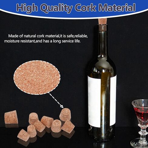 100Pack 10 Sizes Cork Stoppers,Small Corks Plugs For Bottles, Replacement Tapered Wooden Wine Stoppers for Apothecary Jar Small Bottle DIY in Saudi Arabia