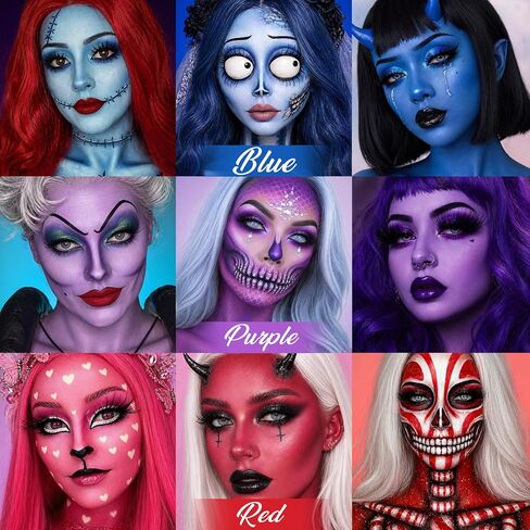 UCANBE Montmartre Face Body Paint Palette, 20 Colors Oil-Based Large Black & White Professional Painting Palette for Halloween FX Cosplay Party Costume Festival Stage Art Makeup Full Size 5.9oz in Kuwait