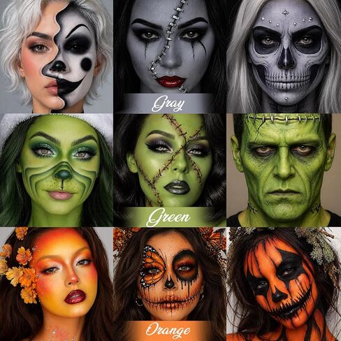 UCANBE Montmartre Face Body Paint Palette, 20 Colors Oil-Based Large Black & White Professional Painting Palette for Halloween FX Cosplay Party Costume Festival Stage Art Makeup Full Size 5.9oz in Kuwait