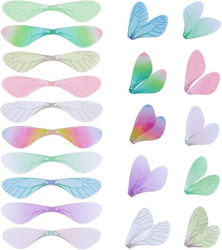 100PCS Artificial Dragonfly Wings Colorful Dragon Fly Wing for DIY Pendant Flying Keys Crafts Earrings Charms Jewelry Making Home Decorations in Kuwait