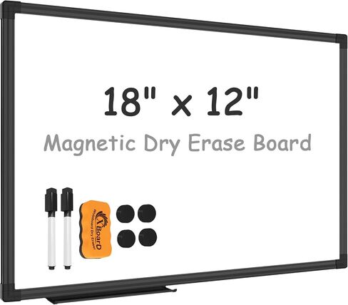 XBoard Magnetic Dry Erase Board/Whiteboard 18 X 12 Inches, White Board with Black Aluminum Frame for Home, School, Office in Saudi Arabia