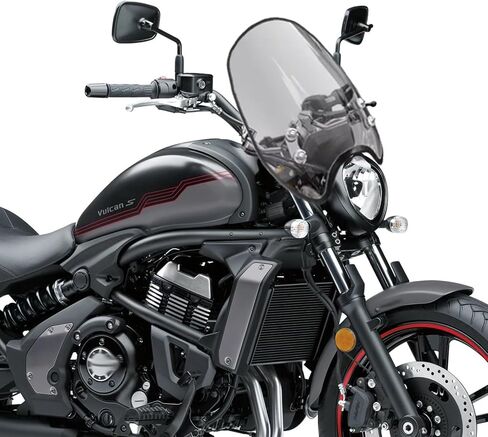 For Vulcan S 650 VN650 2026 Motorcycle windshield air fairing, front wind deflector, handlebar windshield, heightened instrument sun visor vulcan s 650 2015-2026+ (Smoke Gray,black) in Saudi Arabia