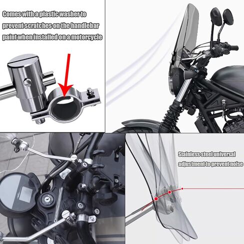 For Vulcan S 650 VN650 2026 Motorcycle windshield air fairing, front wind deflector, handlebar windshield, heightened instrument sun visor vulcan s 650 2015-2026+ (Smoke Gray,black) in Saudi Arabia