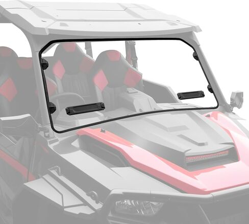 الزجاج الأمامي لـ Polaris General 1000، نافذة زجاجية كاملة مطلية بالصلب من البولي كربونات ذات فتحات تهوية كاملة لـ Polaris General 1000/4 1000 /XP 1000 /XP 4 1000 2016-2025، استبدال #2884337 in Kuwait