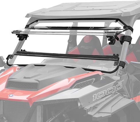 زجاج أمامي قابل للطي لملحقات Polaris General 1000/XP 1000 2016-2026، زجاج أمامي شفاف مطلي بطبقة صلبة مقاس 1/5 بوصة ومقاوم للخدش وقابل للتعديل، يمكن أن يكون نافذة مفتوحة/مغلقة/تنفيس بالكامل in Kuwait