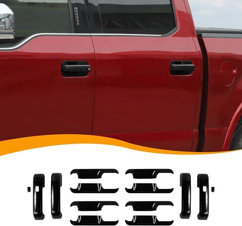 غطاء مقبض الباب الخارجي وزخارف وعاء مقبض الباب لسيارة Ford F150 2015-2020، أسود in Kuwait