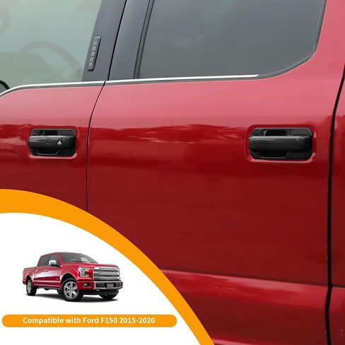 غطاء مقبض الباب الخارجي وزخارف وعاء مقبض الباب لسيارة Ford F150 2015-2020، أسود in Kuwait