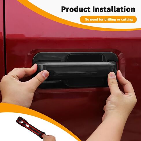 غطاء مقبض الباب الخارجي وزخارف وعاء مقبض الباب لسيارة Ford F150 2015-2020، أسود in Kuwait