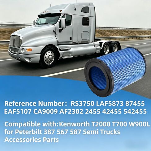 RS3750 LAF5873 Engine Air Filter（BLUE）Compatible with Kenworth T2000 T700 W900L for Peterbilt 387 567 587 Semi Trucks Accessories Parts Replaces CA9009 42455 TR514 in Kuwait
