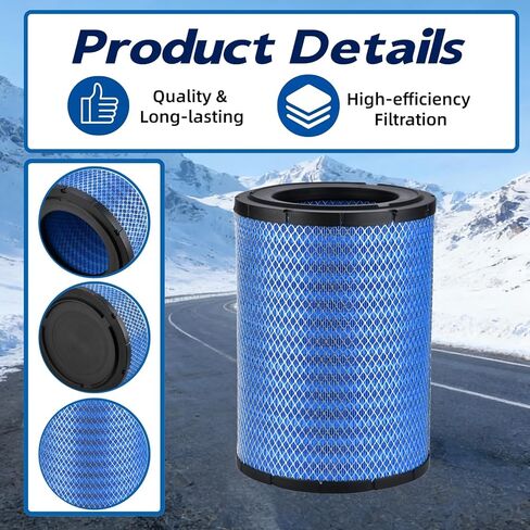 RS3750 LAF5873 Engine Air Filter（BLUE）Compatible with Kenworth T2000 T700 W900L for Peterbilt 387 567 587 Semi Trucks Accessories Parts Replaces CA9009 42455 TR514 in Kuwait