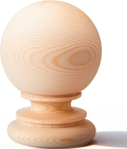 Leinuosen 2 Pcs 5.5" Large Unfinished Wood Finial, Solid Pine Decorative Wooden Bed Post Finial Topper, Pre Sanded Smooth Surface for Staircase Railing DIY Furniture Crafts Curtain Rod, 4-1/16" Wide in Kuwait
