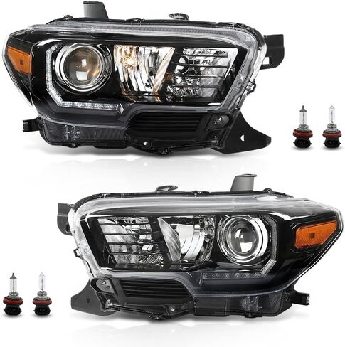 G-PLUS LED Headlights Assembly, Compatible with 1999-2002 Chevy Silverado,Fit 2000-2006 Chevy Tahoe/Suburban 1500 2500,Bumper Headlamps Smoky Lens Black Housing Amber Reflector Left & Right in Kuwait